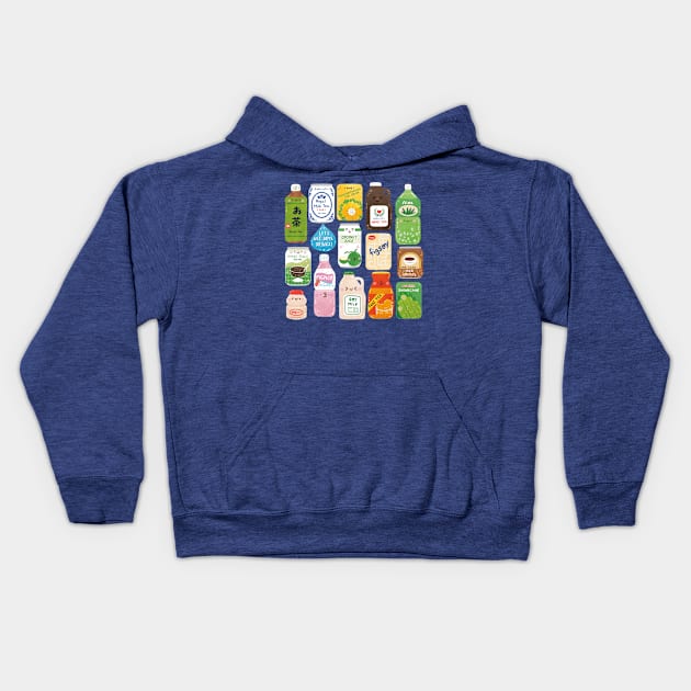 Asian Drinks Kids Hoodie by Figberrytea